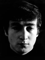 John Lennon in Stuart Sutcliffe’s art studio at Astrid Kirchherr’s house, 1962