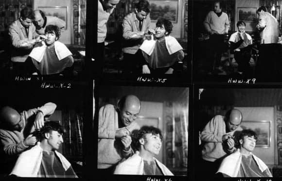 John Lennon gets a haircut for How I Won The War, 6 September 1966