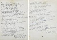 John Lennon's handwritten lyrics for A Day In The Life