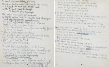 John Lennon's handwritten lyrics for A Day In The Life