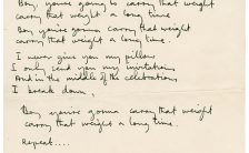 Paul McCartney's handwritten lyrics for Carry That Weight