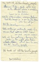 Paul McCartney's handwritten lyrics for Eleanor Rigby