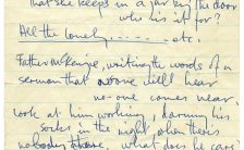 Paul McCartney's handwritten lyrics for Eleanor Rigby