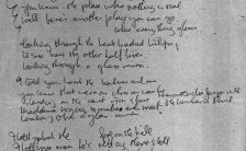 John Lennon's handwritten lyrics for Glass Onion