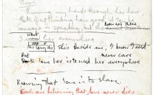 Paul McCartney's handwritten lyrics for Here, There And Everywhere