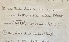 Paul McCartney's handwritten lyrics for Hey Jude