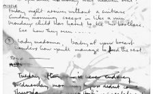 Paul McCartney's handwritten lyrics for Lady Madonna