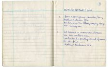 Paul McCartney's handwritten lyrics for Mother Nature's Son