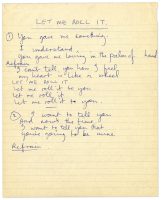 Paul McCartney's handwritten lyrics for Let Me Roll It