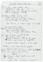 Paul McCartney's handwritten lyrics for No More Lonely Nights