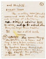 Paul McCartney's handwritten lyrics for The World You're Coming Into