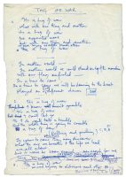 Paul McCartney's handwritten lyrics for Tug Of War