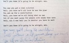 John Lennon’s lyrics for Revolution, 1968