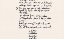 John Lennon's handwritten lyrics for Revolution