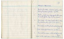 Paul McCartney's handwritten lyrics for Rocky Raccoon