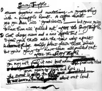 George Harrison's handwritten lyrics for Savoy Truffle
