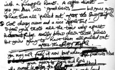 George Harrison's handwritten lyrics for Savoy Truffle