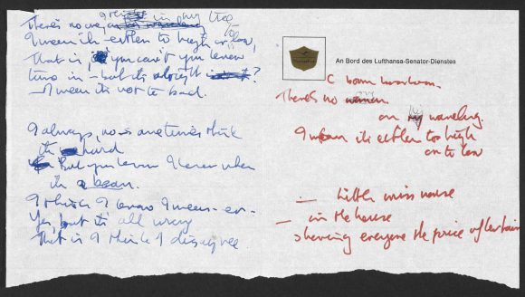 John Lennon's handwritten lyrics for Strawberry Fields Forever