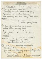 Paul McCartney's handwritten lyrics for Two Of Us