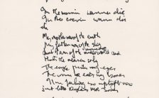 John Lennon's handwritten lyrics for Yer Blues