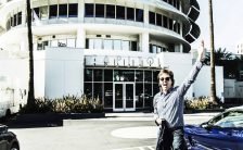 Paul McCartney outside the Capitol Records building, Los Angeles