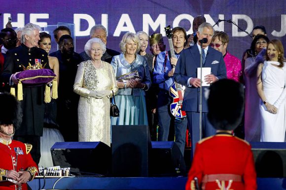 Paul McCartney and others at the Queen's diamond jubilee, 4 June 2012