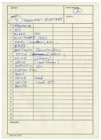 Paul McCartney's studio track sheet for Temporary Secretary