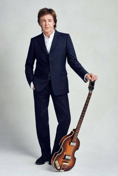 Paul McCartney with his Hofner bass guitar