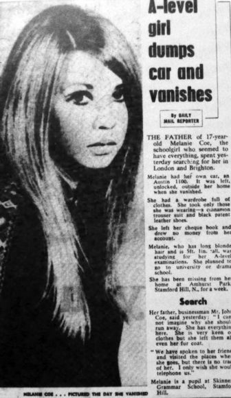 Daily Mail report on Melanie Coe which inspired She's Leaving Home, 27 February 1967