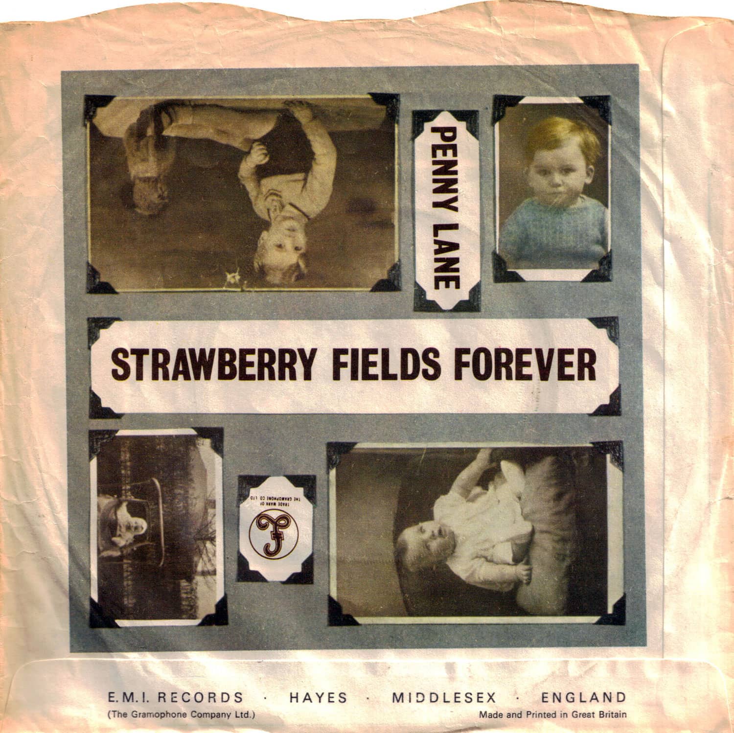 A Strawberry Fields/Penny Lane kislemez angol kiadása